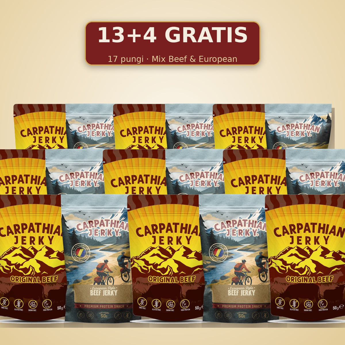 Mix 13+4 GRATIS — Original Beef & European Style
